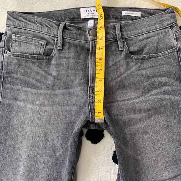 Frame Denim Jeans L'Homme Straight Badlands Charcoal Grey Denim - Picture 10 of 13